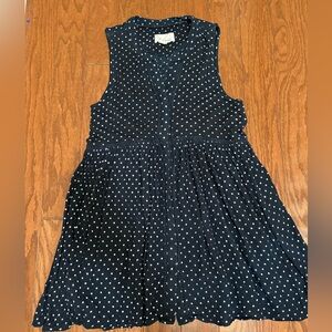 Anthropologie Nia sleeveless polkadot tunic  button down babydoll top XS